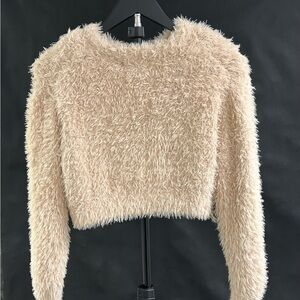 Cozy Fluffy Beige Sweater